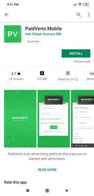 PaidVerts Mobile App .